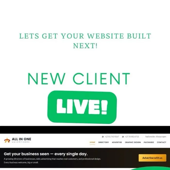 Instagram post: All In One Advertisers is live