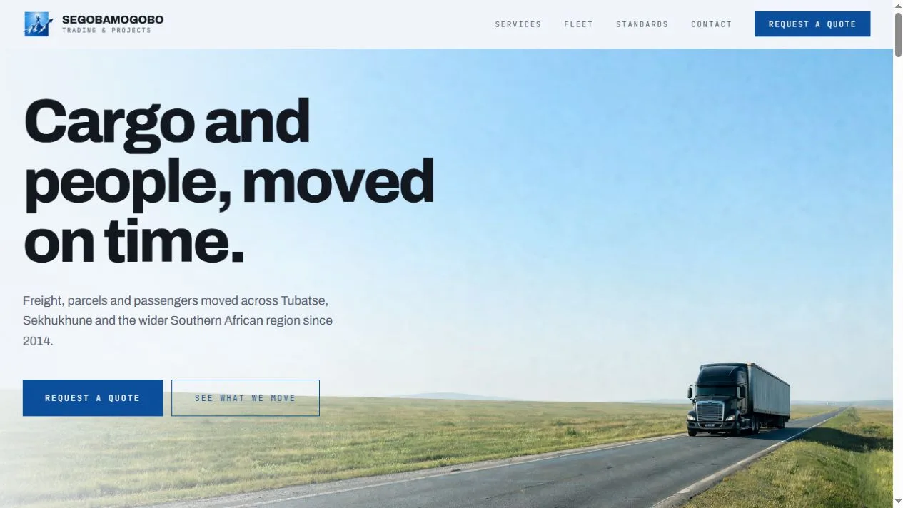 Segobamogobo website homepage